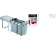 Inbouwafvalemmer type Bio-Trio 40 BM grijs