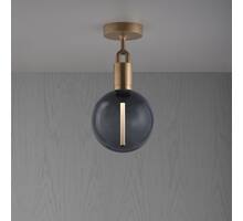 Forked Ceiling/Brass/Medium Smoked Globe