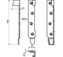 Ledikanthaken 109/145mm verzinkt