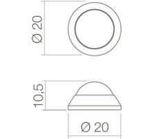 Deurstop bol ø20mm wandmontage rvs geborsteld