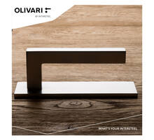 Olivari deurkruk ABC op horizontaal schild rvs mat titaan PV