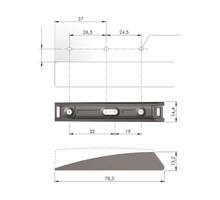 K push Tech basis, antraciet, L= 78.4mm, VE=500