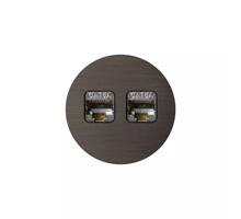 Rond 2.0 Data port  2 Keystones- t.less - dark bronze