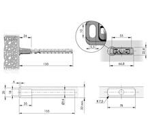 Staafplankdrager Triade PRO voor plank maximaal 300mm diep