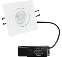 Smooth kantelbare inbouwspot vierk. wit + Triac driver