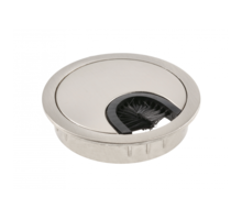 Kabeldoorvoer met borstel 60mm RVS look, inbouwdiepte 13mm,