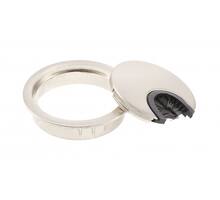 Kabeldoorvoer met borstel 60mm RVS look, inbouwdiepte 13mm,