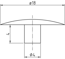 Afdekkap SW4x18mm voor excenters, zwart RAL9005