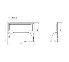 Etiketgreep 73 mm mat zwart