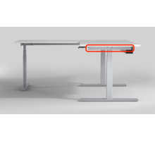 Aanzetstuk met buismaat 1000mm zilver, drager 580mm recht