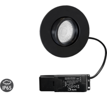Lazio IP65 zwart kantelbare inbouwspot + Triac driver