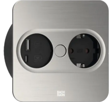 Twist 2 rond RVS-look met 1x wcd + USB A + C lader