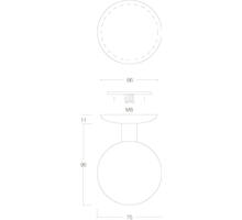 Voordeurknop bol ø75mm eenzijdige montage RVS geborsteld