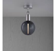 Forked Ceiling/Steel/Medium Smoked Globe