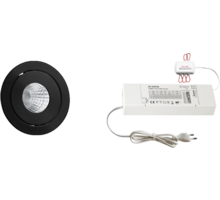 4x Ancona rond zwart + 4x verlengsnoer + ZigBee Driver 30W
