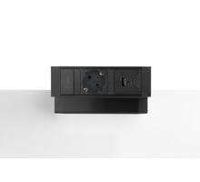 Fellowes power deskup 2.0 zwart 1x USB-A&C 1x220 Schukoplug