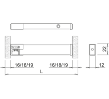 Baski-SF SHE 24V Alum Rechts voor kast 450mm