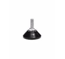 Stelvoet M10x30mm met beweegbare kunststof voet zwart